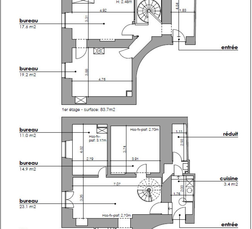 Bureaux d\'environ 154 m2 au 1er étageOffices of approx 154 m2 on the 1st floor