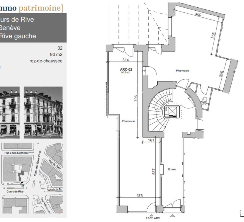 Arcade d\'env. 90 m² au rez-de-chausséeArcade of approx. 90 m² on first floor