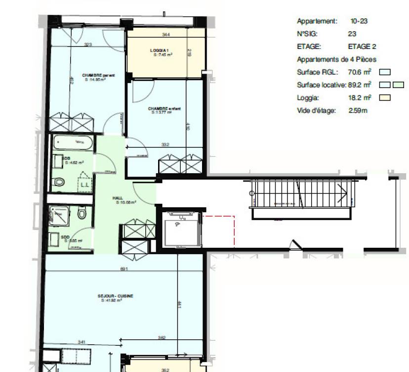 Appartements neufs de 3, 4 et 5 piècesLoyers dans le descriptif