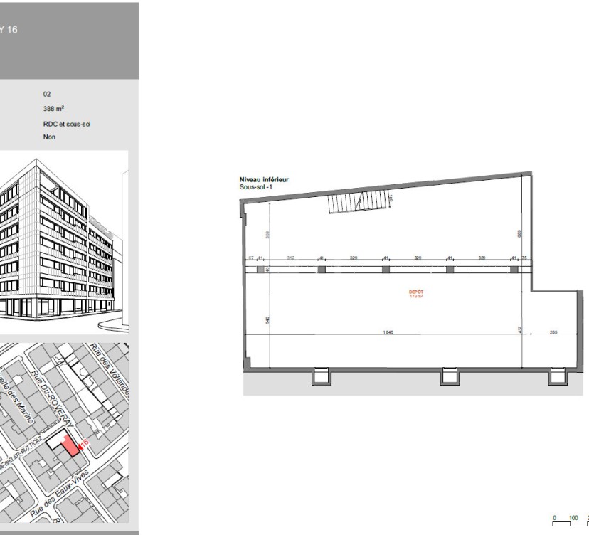 Arcade d\'environ 388 m² dont 179 m² au sous-solArcade of approx. 388 m², 179 m² of which in the basement