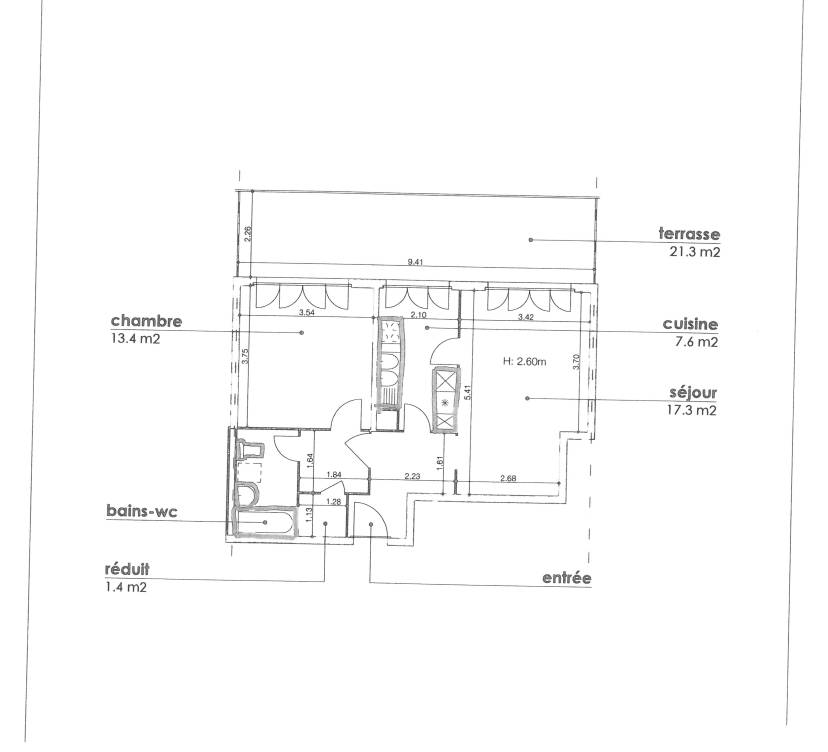 Bel appartement en attique de 3 pièces d\'env. 52 m2 avec terrasse