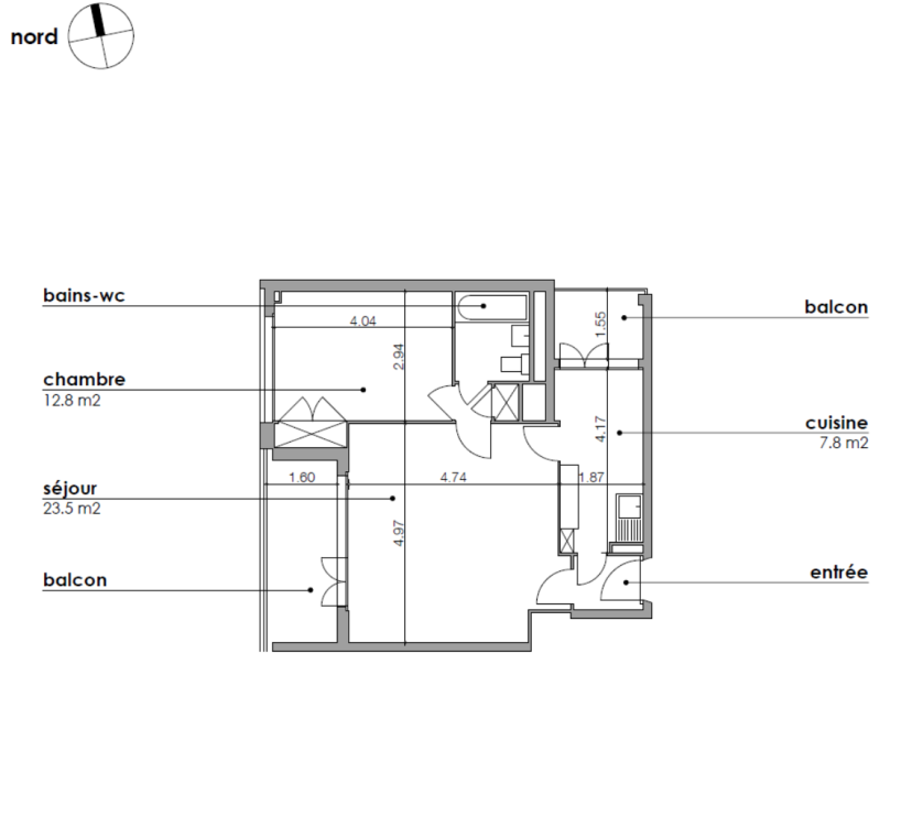 Appartement de 3 pièces au 1er étage