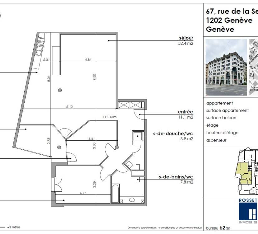 Appartement de 4 pièces au 6ème étage d\'env. 112 m2