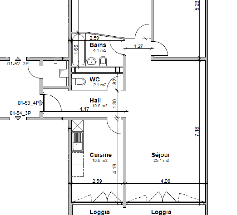 Appartement de 4 pièces au 5ème étage avec balcon