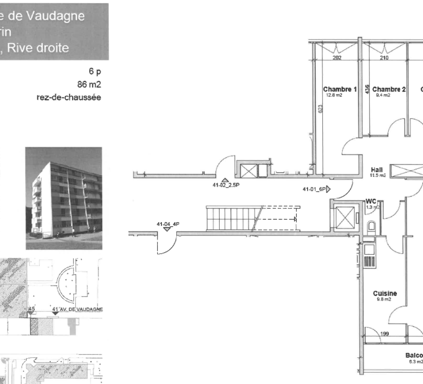 Appartement de 6 pièces au rez-de-chaussée avec balcon