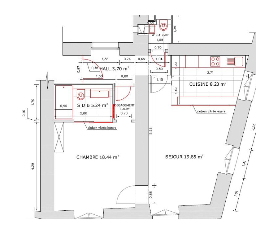 Appartement de 3 pièces d\'environ 57m2 idéalement situé dans un immeuble de standing, au coeur du centre-ville de Genève, proche des Rues Basses et de toutes commodités.